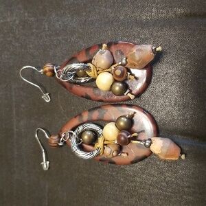 Vintage Animal Print Dangle Earrings